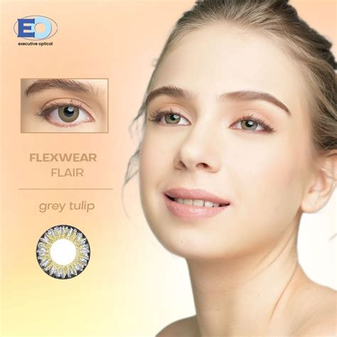 Eo Flexwear Flair Colored Graded Contact Lens Grey Tulip 1 Month Shopee Philippines