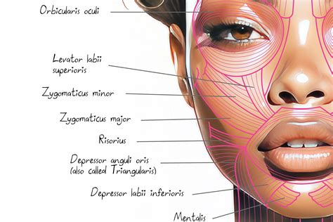 Facial Anatomy Art, Facial Muscles and Veins, Esthetician Art ...