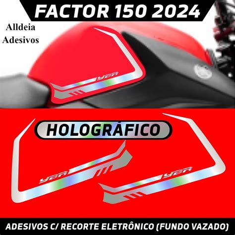 Adesivo Yamaha Factor 150 2024 Tanque Lateral Holográfico R3 Shopee