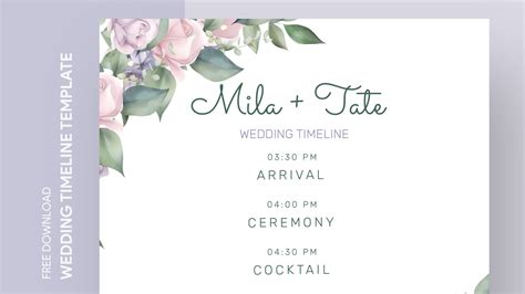 Summer Wedding Timeline Free Google Docs Template - gdoc.io