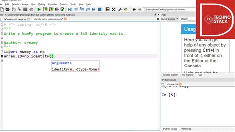 Numpy Program To Create A 3 3 Identity Matrix Youtube