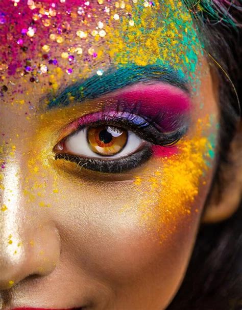 Premium Photo Crop Of Female Eye With Colorful Make Up Beautiful