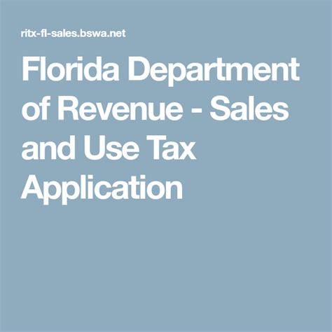 Florida Department of Revenue - Sales and Use Tax Application | Florida ...