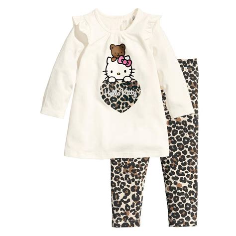 Hello Kitty Pajamas Girls Clothes Toddler Kids Pyjamas Leopard Print