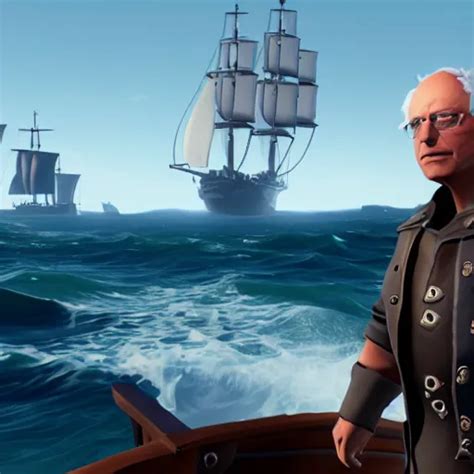 Gameplay Screenshot Of Bernie Sanders In Sea Of Stable Diffusion