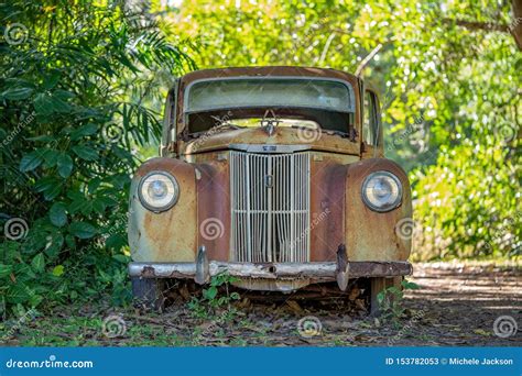 Rusty Old Car Abandoned In A Forest Editorial Stock Photo Image Of