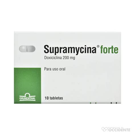 SUPRAMYCINA FORTE 200 MG X 10 TAB Farmacias De Occidente