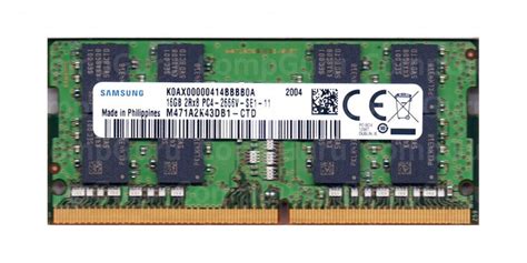 Оперативная память для ноутбука Samsung DDR4 16GB 2666MHz SO-DIMM 2Rx8 ...