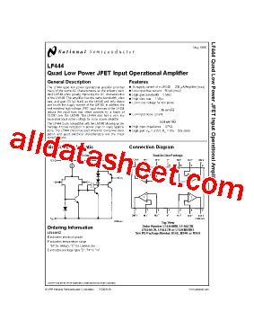 LF444 Datasheet(PDF) - National Semiconductor (TI)