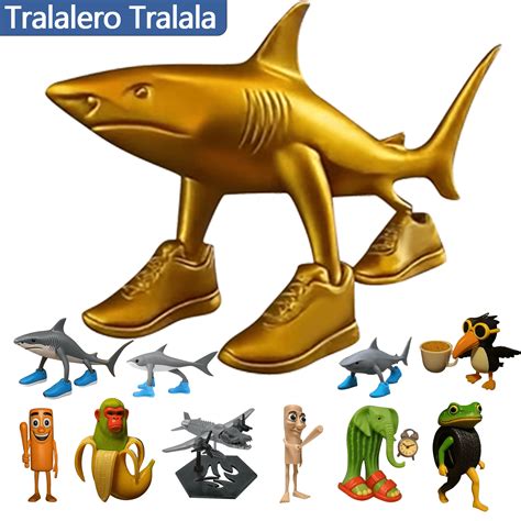 tralalero tralala   italian brainrot action figures golden shark