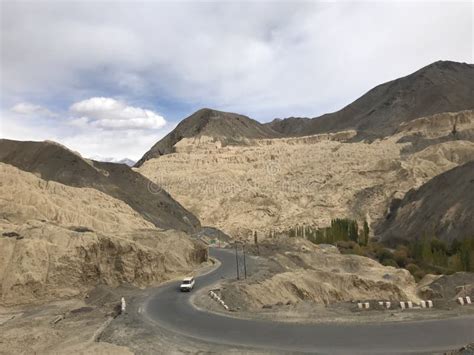 Land Resembles That Of Moon Known As Moonland In Ladakh Stock Image