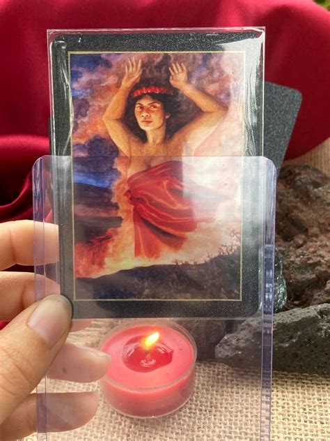 Madame Pele Volcano Goddess Hawaiian Altar Card Fire Etsy