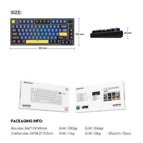 Fantech Mk Wirless Keyboard Rgb Hot Swap Bluetooth Wireless Oled