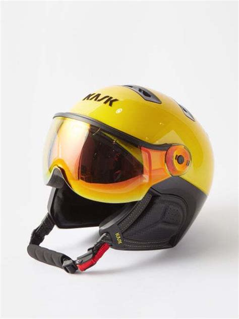 KASK Kask Montecarlo Visor Ski Helmet Mens Yellow Red Editorialist