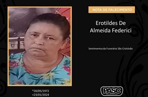 Pasc E Familiares Comunicam O Falecimento De Erotildes De Almeida