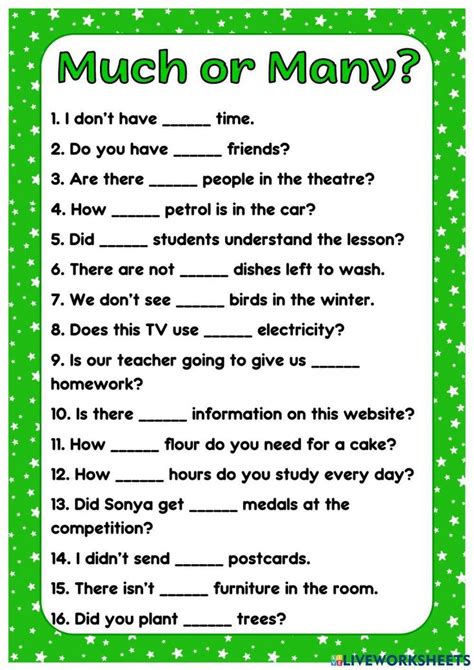 Much or many | English lessons, Grammar for kids, Learn english vocabulary