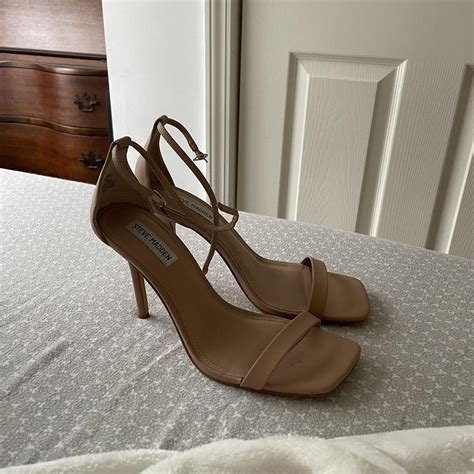 TAN NUDE Steve Madden Open Toe Heels Size 10 I Depop