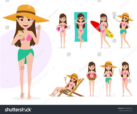 Sexy Woman Bikini Sitting Beach Sun Bathing Over 62 Royalty Free Licensable Stock Illustrations