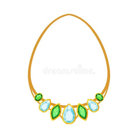 Collar Fino Con Las Gemas Verdes Y Transparentes Ilustraci N Del Vector