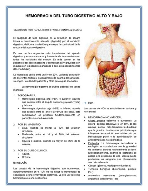 Hemorragia Del Tubo Digestivo Alto Y Bajo Hemorragia Del Tubo