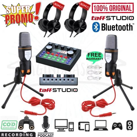 Jual PROMO PAKET PODCAST 2 Orang Mic Condenser Microphone SF 666 Mixer