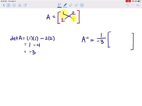 Solved Find The Inverse Matrix To Each Given Matrix If The Inverse Matrix Exists A [ 2 1 1 2