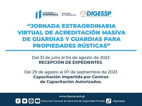 Jornada Extraordinaria De AcreditaciÓn Masiva De Guardias Y Guardias Para Propiedades RÚsticas