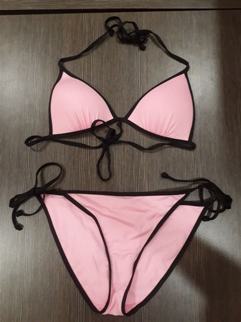 Neon Pink Bikini Set Women S Fashion Swimwear Bikinis Swimsuits On Carousell