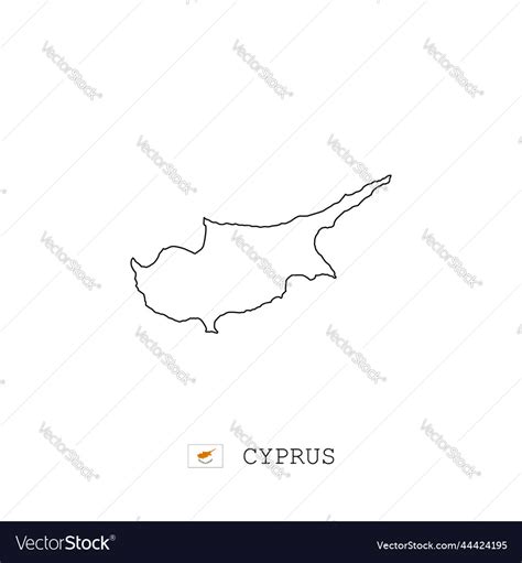 Cyprus map outline line linear Royalty Free Vector Image