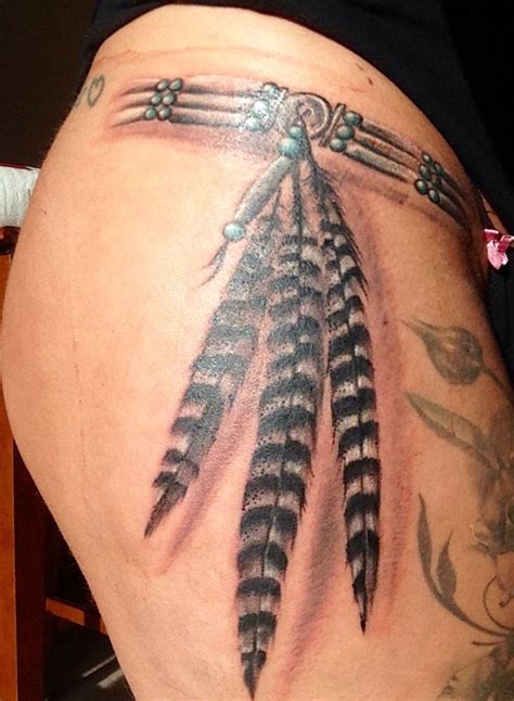 Native American Feather Tattoo Tribal Hip Tattoos Western Tattoos