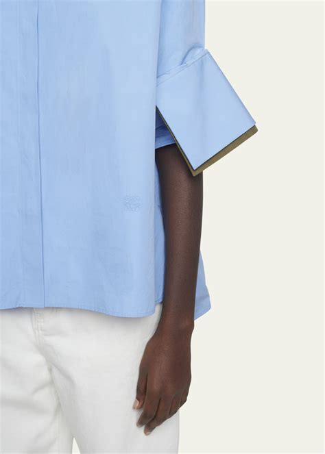 Loewe Button-Front Shirt with Turned Up Sleeves - Bergdorf Goodman