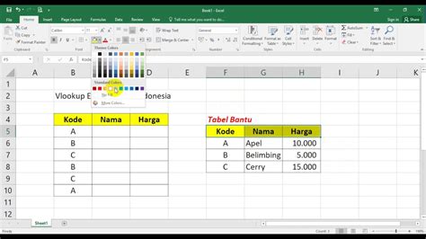 Vlookup Excel Tutorial Indonesia Basic Youtube