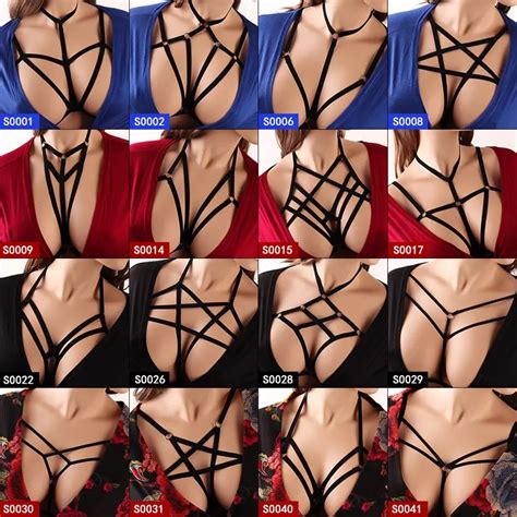 Pentagram Harness Bra Women Sexy Crop Top Elastic Lingerie Body Bondage