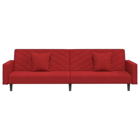 Divano Letto A Posti Con Cuscini Clic Clac Sofa Da Soggiorno Rosso