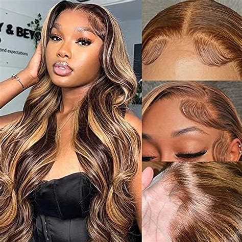 Amazon Honey Blonde Ombre Lace Front Wig Human Hair Pre Plucked