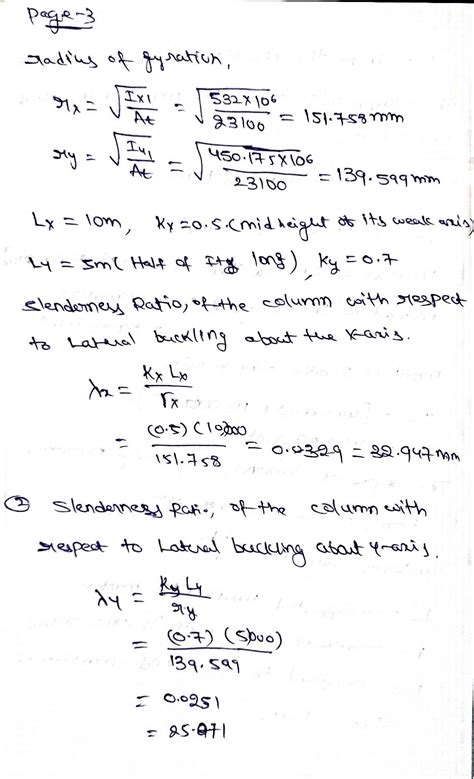 Solved The W X Section Is Used As A Column Sm Long The Column