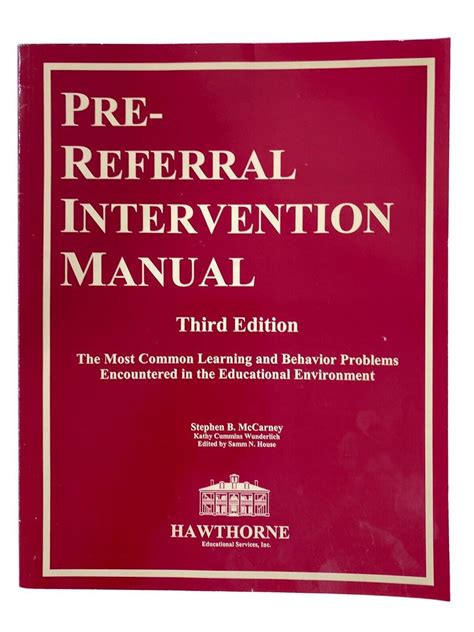 The Pre Referral Intervention Manual