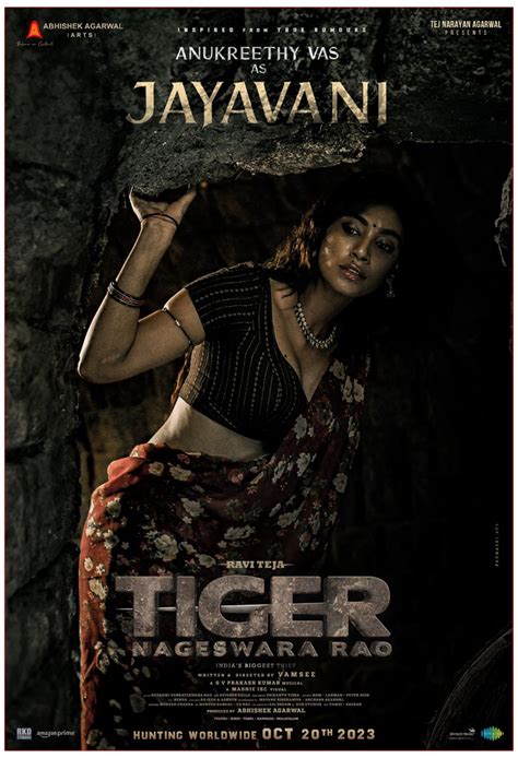 Anukreethy Vas Look From Tiger Nageswara Rao Revealed | cinejosh.com