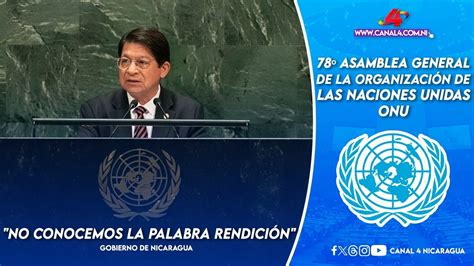 Mensaje De Nicaragua En La Asamblea General De La Organizaci N De