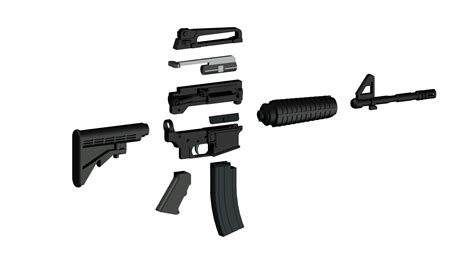 Fichier STL Fusil d assaut M4 Colt Fusils modèle m4 M4 silahModèle