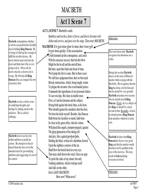 Act 1 Scene 7 Macbeths Castle Pdf Macbeth