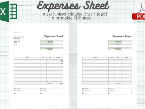 Expenses Sheet Template, PROJECT MANAGEMENT - Etsy