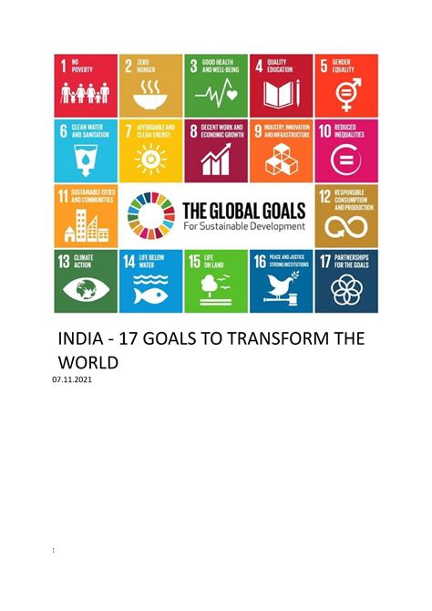 17 Goals To Transform India Sdg Assignment India 17 Goals To Transform The World By Atiya