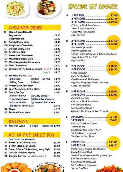 Menu at Fung's Kitchen fast food, Twickenham