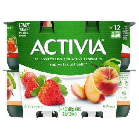 Activia Yogurt Lowfat Strawberry Peach Brookshire S