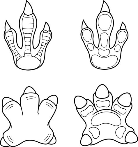 Pata De Dinossauro Para Imprimir - Pata De Dinossauros Esboçado Com Garras Imprimir Logo Design. Conjunto ...