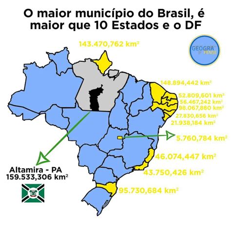 Maior Cidade Do Brasil Em Extensão Territorial - Você sabia? Área territorial de Altamira é maior que 10 estados e o DF