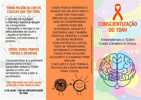 O Que É O Tdah - Folder Informativo sobre TDAH – Transtorno de Déficit de Atenção e ...
