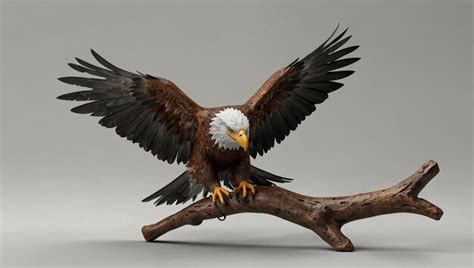 A Bald Eagle With A White Head And Yellow Beak Premium AI Generated Image