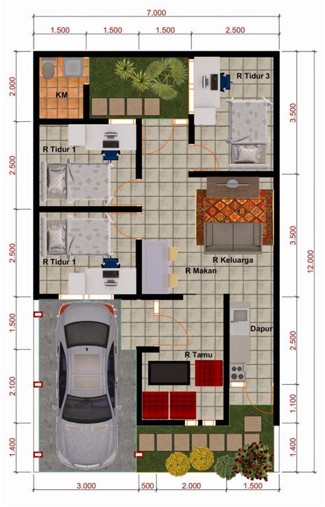 30 Konsep Desain Rumah 6x12 Meter Beserta Denahnya Desain Id